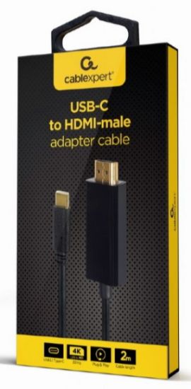 Picture of A-CM-HDMIM-01 Gembird USB-C male to HDMI-male adapter, 4K 30Hz, 2 m, black